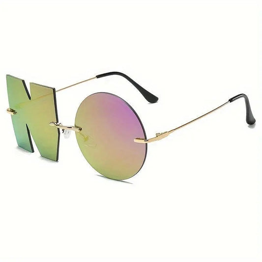 Cool Hip Hop Punk Exquisite Y2K Decorative Fashion Glasses Funny NO Design Lens, For Men Women Halloween Christmas Birthday Party Supplies Photo Props SS69