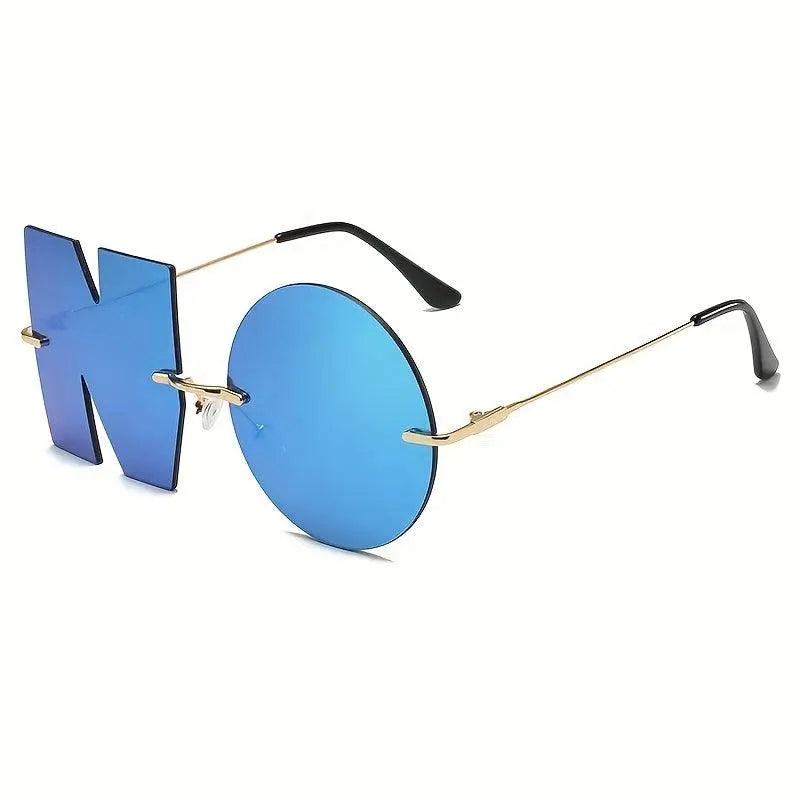 Cool Hip Hop Punk Exquisite Y2K Decorative Fashion Glasses Funny NO Design Lens, For Men Women Halloween Christmas Birthday Party Supplies Photo Props SS69