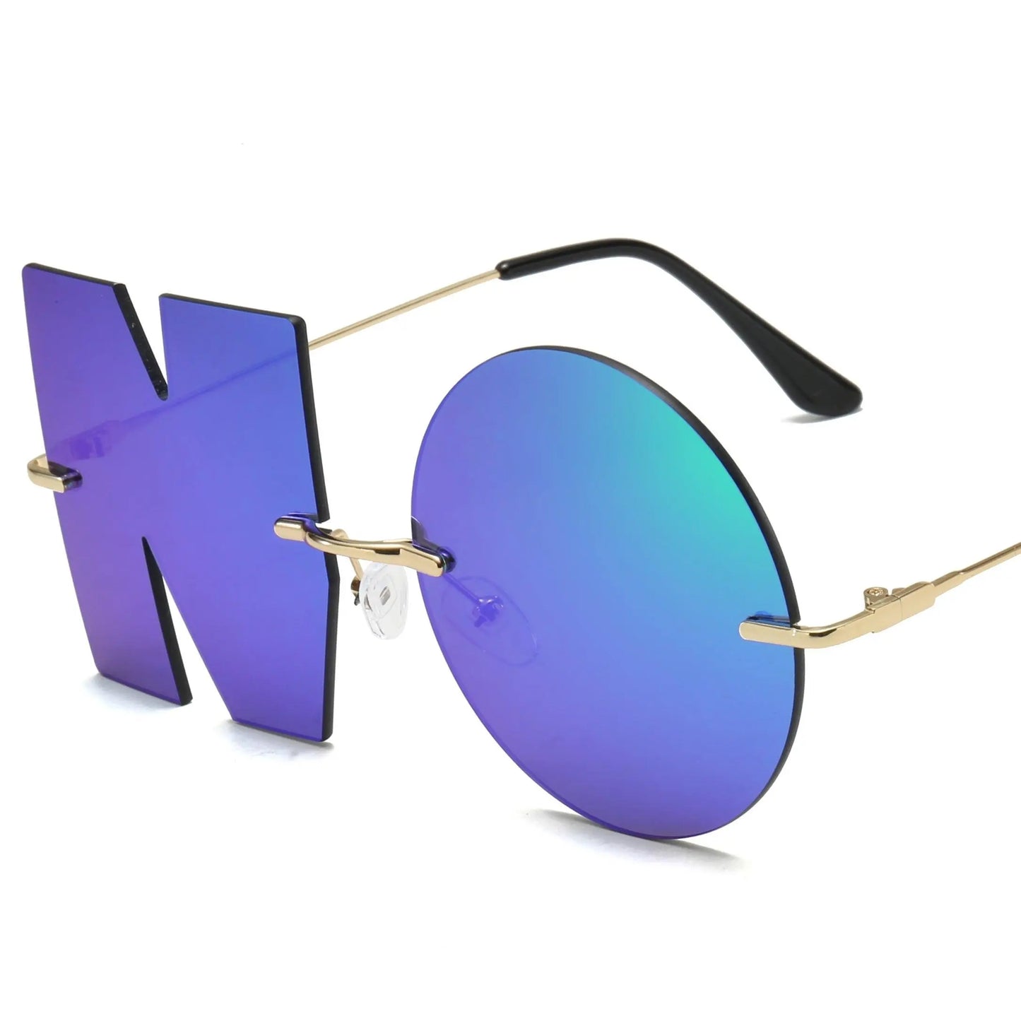 Cool Hip Hop Punk Exquisite Y2K Decorative Fashion Glasses Funny NO Design Lens, For Men Women Halloween Christmas Birthday Party Supplies Photo Props SS69