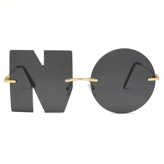 Cool Hip Hop Punk Exquisite Y2K Decorative Fashion Glasses Funny NO Design Lens, For Men Women Halloween Christmas Birthday Party Supplies Photo Props SS69