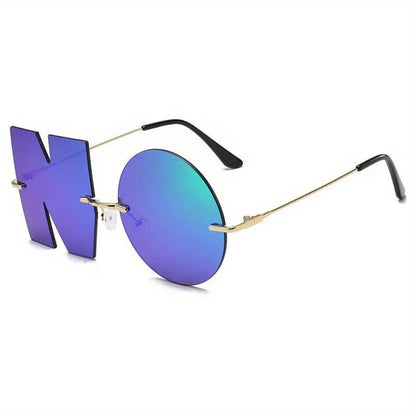 Cool Hip Hop Punk Exquisite Y2K Decorative Fashion Glasses Funny NO Design Lens, For Men Women Halloween Christmas Birthday Party Supplies Photo Props SS69