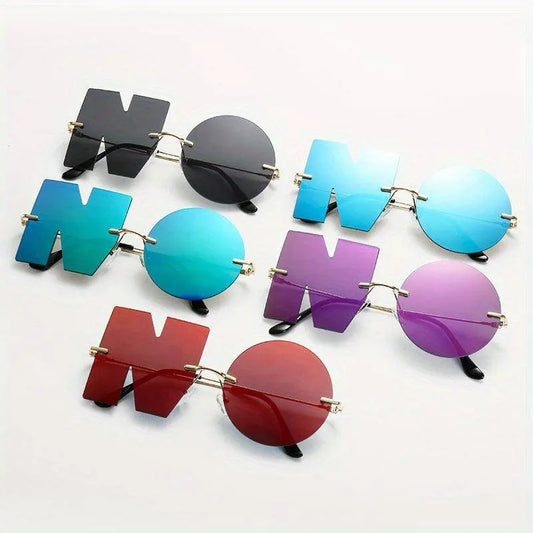 Cool Hip Hop Punk Exquisite Y2K Decorative Fashion Glasses Funny NO Design Lens, For Men Women Halloween Christmas Birthday Party Supplies Photo Props SS69