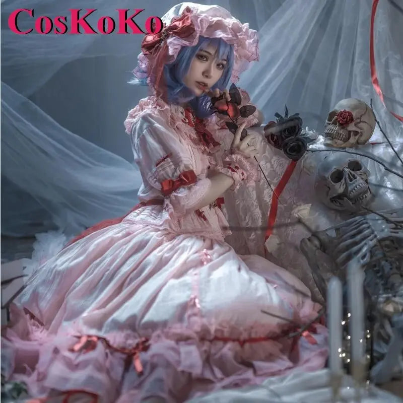 CosKoKo Remilia Scarlet Cosplay Anime Game Touhou Project Costume Sweet Nifty Formal Dress Halloween Carnival Role Play Clothing SS69