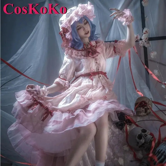 CosKoKo Remilia Scarlet Cosplay Anime Game Touhou Project Costume Sweet Nifty Formal Dress Halloween Carnival Role Play Clothing SS69