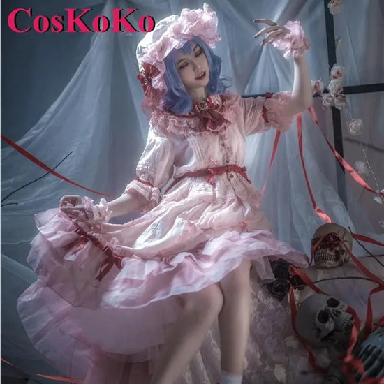 CosKoKo Remilia Scarlet Cosplay Anime Game Touhou Project Costume Sweet Nifty Formal Dress Halloween Carnival Role Play Clothing SS69