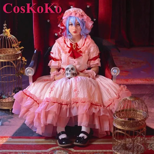 CosKoKo Remilia Scarlet Cosplay Anime Game Touhou Project Costume Sweet Nifty Formal Dress Halloween Carnival Role Play Clothing SS69
