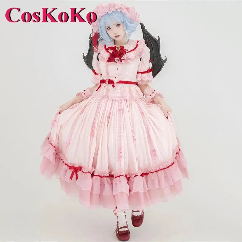 CosKoKo Remilia Scarlet Cosplay Anime Game Touhou Project Costume Sweet Nifty Formal Dress Halloween Carnival Role Play Clothing SS69