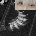 Cosplay Makeup Natural Looking Clear Root White Long Thick Cross False Eyelashes - SS69