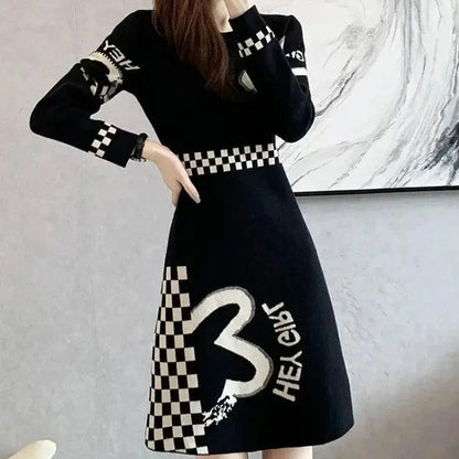 Cover Up Midi Woman Knitted Dress A Line Crochet Dresses for Women Knee Length Black On Sale Clearance Curvy Thic Elegant Luxury - SS69