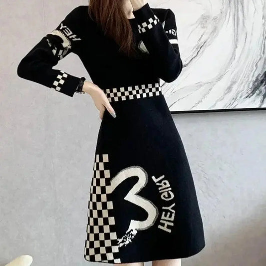 Cover Up Midi Woman Knitted Dress A Line Crochet Dresses for Women Knee Length Black On Sale Clearance Curvy Thic Elegant Luxury - SS69