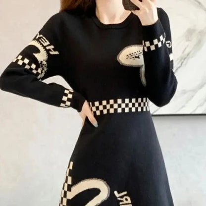 Cover Up Midi Woman Knitted Dress A Line Crochet Dresses for Women Knee Length Black On Sale Clearance Curvy Thic Elegant Luxury - SS69