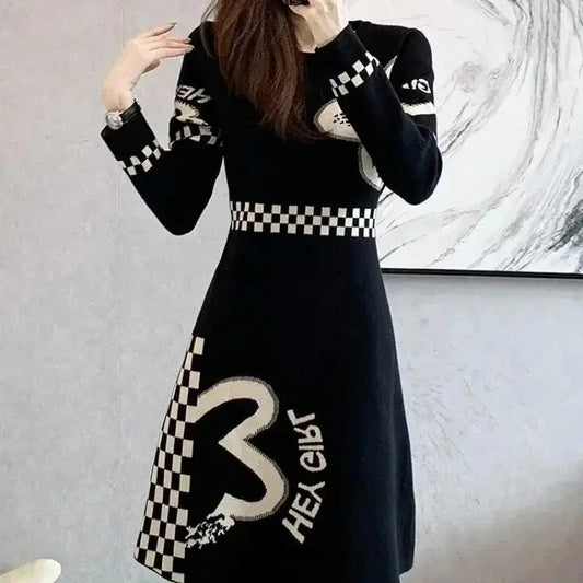Cover Up Midi Woman Knitted Dress A Line Crochet Dresses for Women Knee Length Black On Sale Clearance Curvy Thic Elegant Luxury - SS69