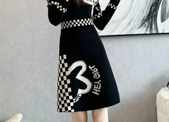 Cover Up Midi Woman Knitted Dress A Line Crochet Dresses for Women Knee Length Black On Sale Clearance Curvy Thic Elegant Luxury - SS69