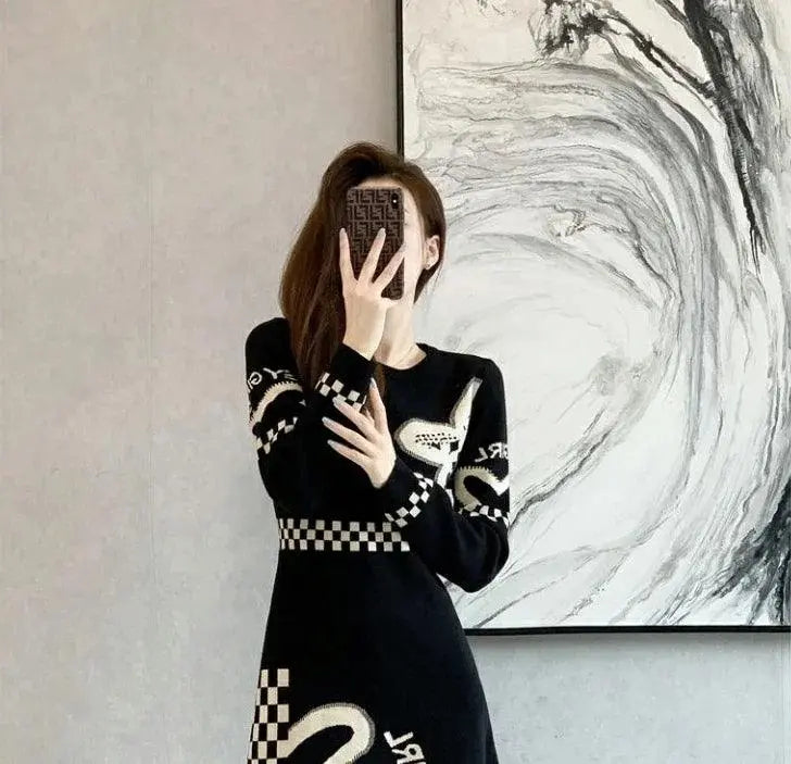 Cover Up Midi Woman Knitted Dress A Line Crochet Dresses for Women Knee Length Black On Sale Clearance Curvy Thic Elegant Luxury - SS69