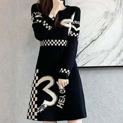 Cover Up Midi Woman Knitted Dress A Line Crochet Dresses for Women Knee Length Black On Sale Clearance Curvy Thic Elegant Luxury SS69
