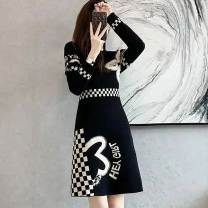Cover Up Midi Woman Knitted Dress A Line Crochet Dresses for Women Knee Length Black On Sale Clearance Curvy Thic Elegant Luxury SS69