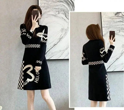 Cover Up Midi Woman Knitted Dress A Line Crochet Dresses for Women Knee Length Black On Sale Clearance Curvy Thic Elegant Luxury SS69