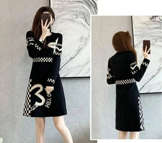 Cover Up Midi Woman Knitted Dress A Line Crochet Dresses for Women Knee Length Black On Sale Clearance Curvy Thic Elegant Luxury SS69