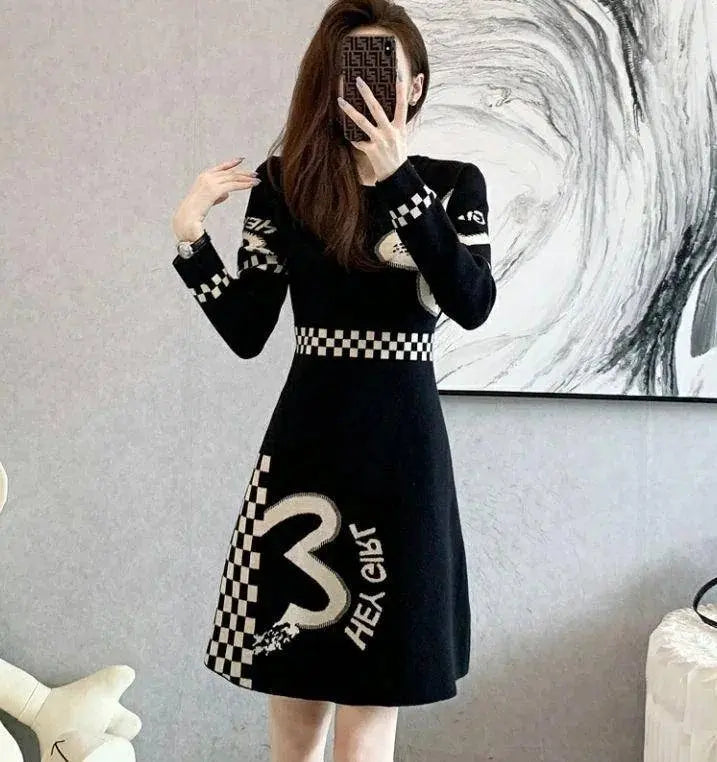 Cover Up Midi Woman Knitted Dress A Line Crochet Dresses for Women Knee Length Black On Sale Clearance Curvy Thic Elegant Luxury SS69