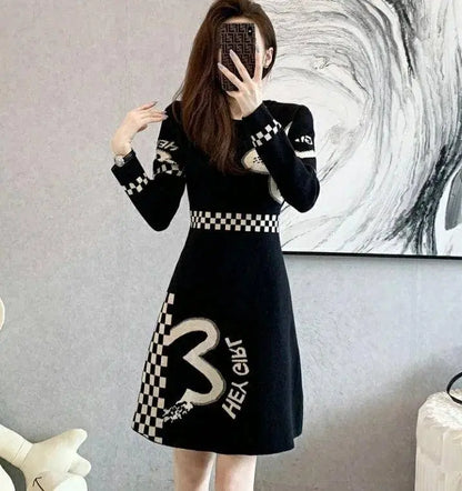 Cover Up Midi Woman Knitted Dress A Line Crochet Dresses for Women Knee Length Black On Sale Clearance Curvy Thic Elegant Luxury SS69