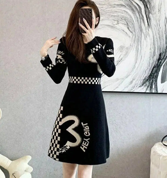 Cover Up Midi Woman Knitted Dress A Line Crochet Dresses for Women Knee Length Black On Sale Clearance Curvy Thic Elegant Luxury SS69