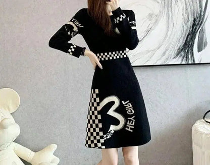 Cover Up Midi Woman Knitted Dress A Line Crochet Dresses for Women Knee Length Black On Sale Clearance Curvy Thic Elegant Luxury SS69