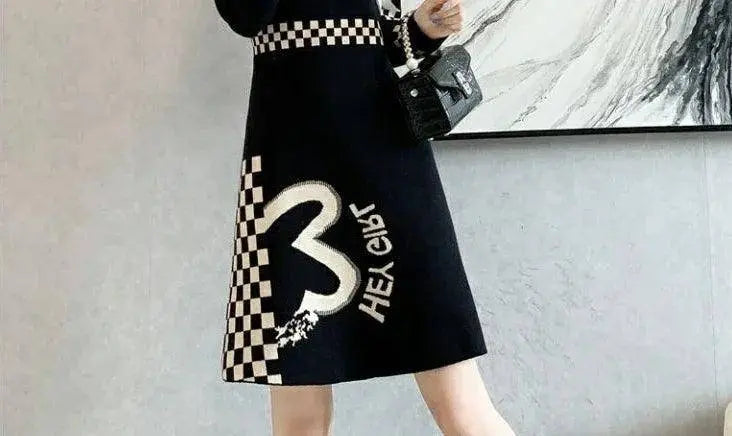 Cover Up Midi Woman Knitted Dress A Line Crochet Dresses for Women Knee Length Black On Sale Clearance Curvy Thic Elegant Luxury SS69