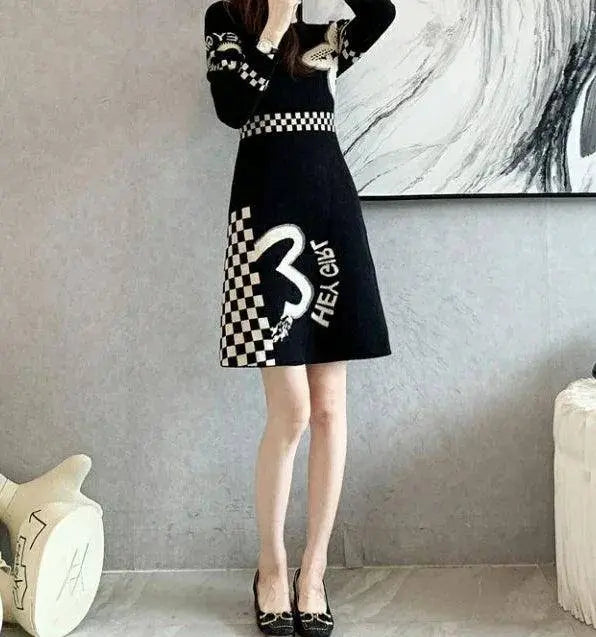Cover Up Midi Woman Knitted Dress A Line Crochet Dresses for Women Knee Length Black On Sale Clearance Curvy Thic Elegant Luxury SS69