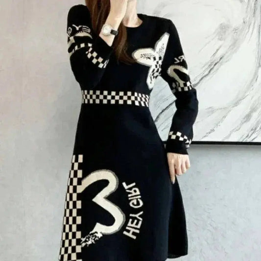 Cover Up Midi Woman Knitted Dress A Line Crochet Dresses for Women Knee Length Black On Sale Clearance Curvy Thic Elegant Luxury SS69