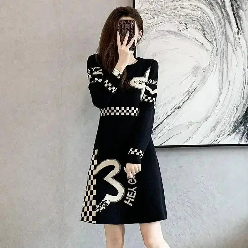 Cover Up Midi Woman Knitted Dress A Line Crochet Dresses for Women Knee Length Black On Sale Clearance Curvy Thic Elegant Luxury SS69 47.69 Black Dress / L