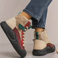 Cozy Fleece-Lined Women's Snow Boots - Stylish High-Top, Thick Sole Ankle Booties for Winter, Perfect for Christmas & Halloween SS69