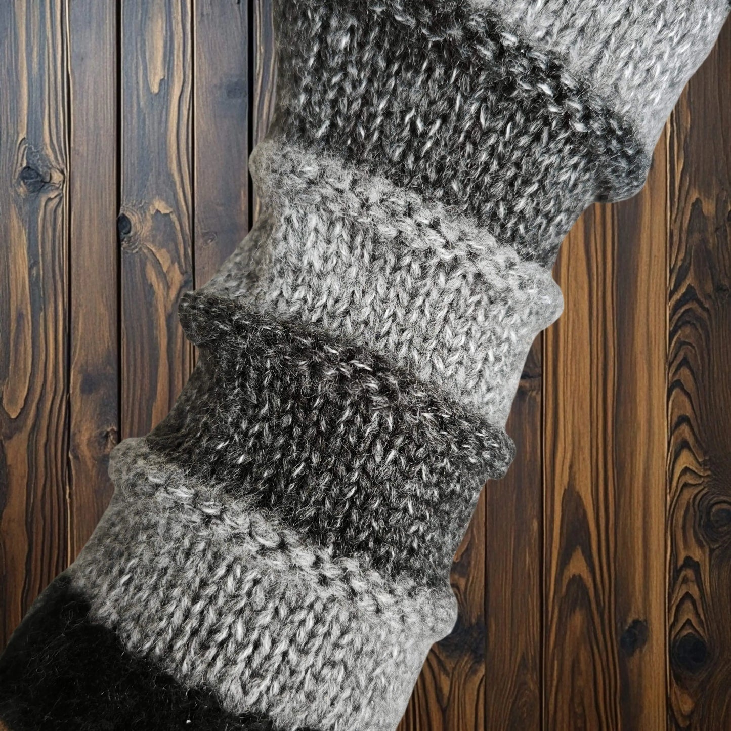 Cozy Knit Fingerless Gloves for Women - Stretchy, Warm Fleece Blend with Color Block Design, Perfect for Autumn & Winter SS69