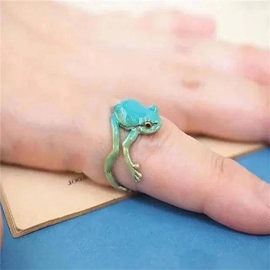 Creative Cute Animal Frog Toad Opening Ring For Women Men Aesthetic Design Retro Resizable Finger Ring Party Festival Jewelry SS69 6.69 RI24Y0114-2 / resizable