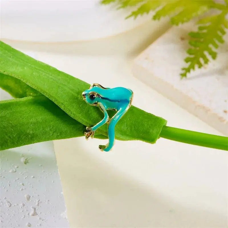 Creative Cute Animal Frog Toad Opening Ring For Women Men Aesthetic Design Retro Resizable Finger Ring Party Festival Jewelry SS69