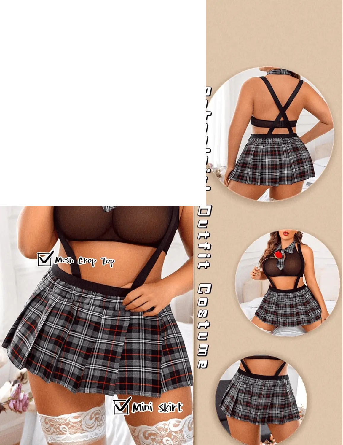 Curvy Schoolgirl Lingerie for Women Sexy  Roleplaying - SS69