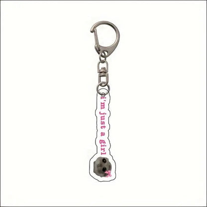 Cute Crying Hamster Acrylic Keychain, Alloy, Cartoon-Themed, Round Ring Clasp, Fashion Accessory For Women, Ideal For Phone Keys & Bag Decoration, Birthday Gift SS69