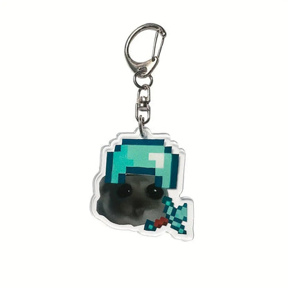 Cute Crying Hamster Acrylic Keychain, Alloy, Cartoon-Themed, Round Ring Clasp, Fashion Accessory For Women, Ideal For Phone Keys & Bag Decoration, Birthday Gift SS69