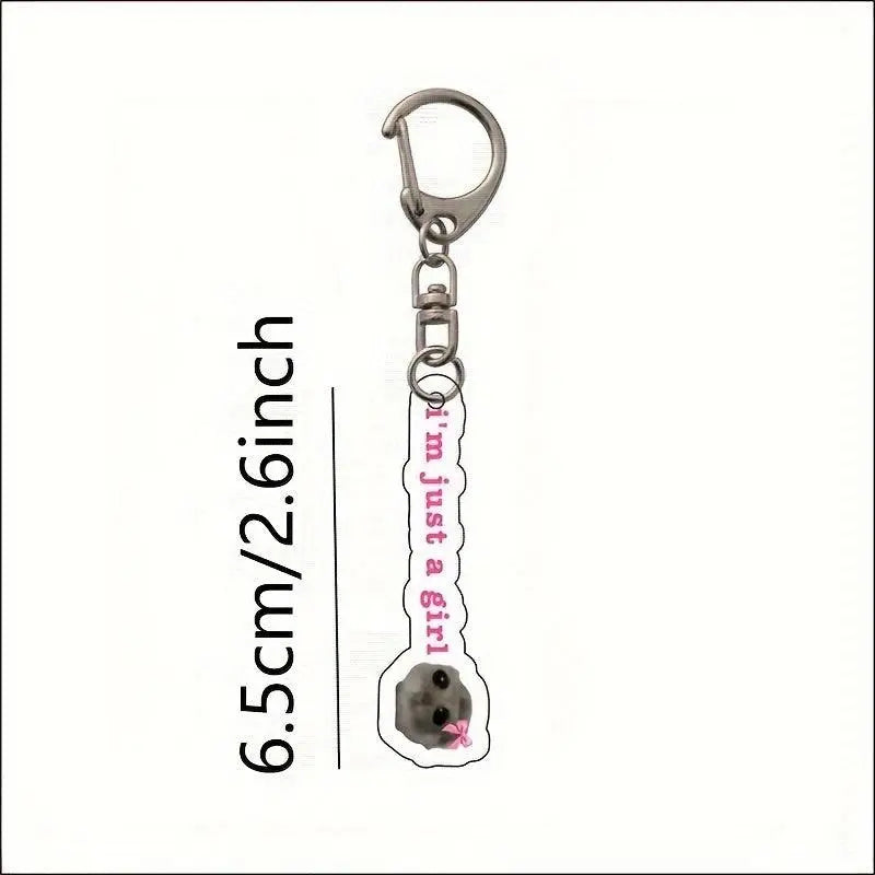 Cute Crying Hamster Acrylic Keychain, Alloy, Cartoon-Themed, Round Ring Clasp, Fashion Accessory For Women, Ideal For Phone Keys & Bag Decoration, Birthday Gift SS69