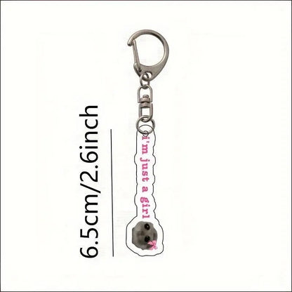 Cute Crying Hamster Acrylic Keychain, Alloy, Cartoon-Themed, Round Ring Clasp, Fashion Accessory For Women, Ideal For Phone Keys & Bag Decoration, Birthday Gift SS69