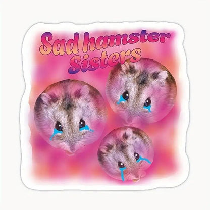 Cute Crying Hamster Acrylic Keychain, Alloy, Cartoon-Themed, Round Ring Clasp, Fashion Accessory For Women, Ideal For Phone Keys & Bag Decoration, Birthday Gift SS69