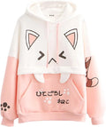 Cute Hoodie Kawaii Cat Print Pullover Hooded Plus - SS69