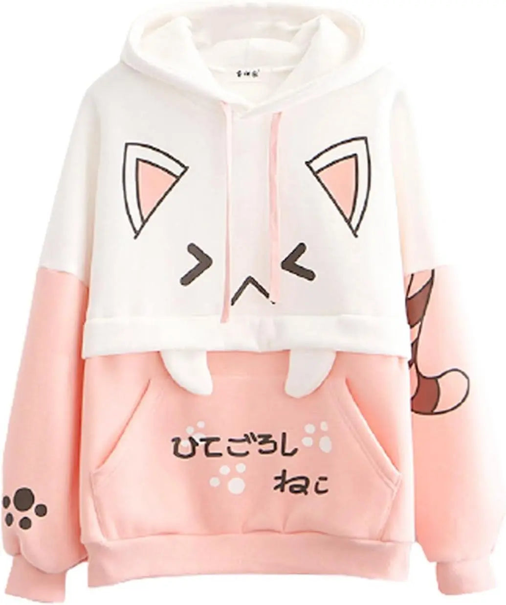 Cute Hoodie Kawaii Cat Print Pullover Hooded Plus - SS69