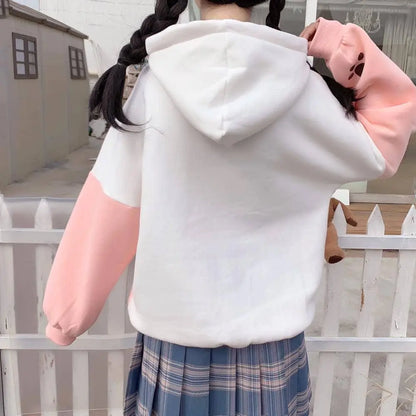 Cute Hoodie Kawaii Cat Print Pullover Hooded Plus - SS69