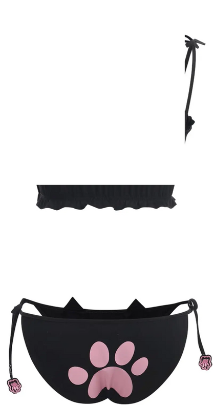 Cute Kawaii Anime Cat Kitten Lingerie Set Micro Bikini - SS69
