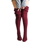 Cute Long Socks Lolita Leg Warmer Knitted Woollen Foot Warmer Stockings Autumn Winter Woman Knee-High Socks Leisure Loose Socks SS69