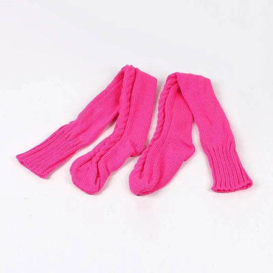 Cute Long Socks Lolita Leg Warmer Knitted Woollen Foot Warmer Stockings Autumn Winter Woman Knee-High Socks Leisure Loose Socks SS69