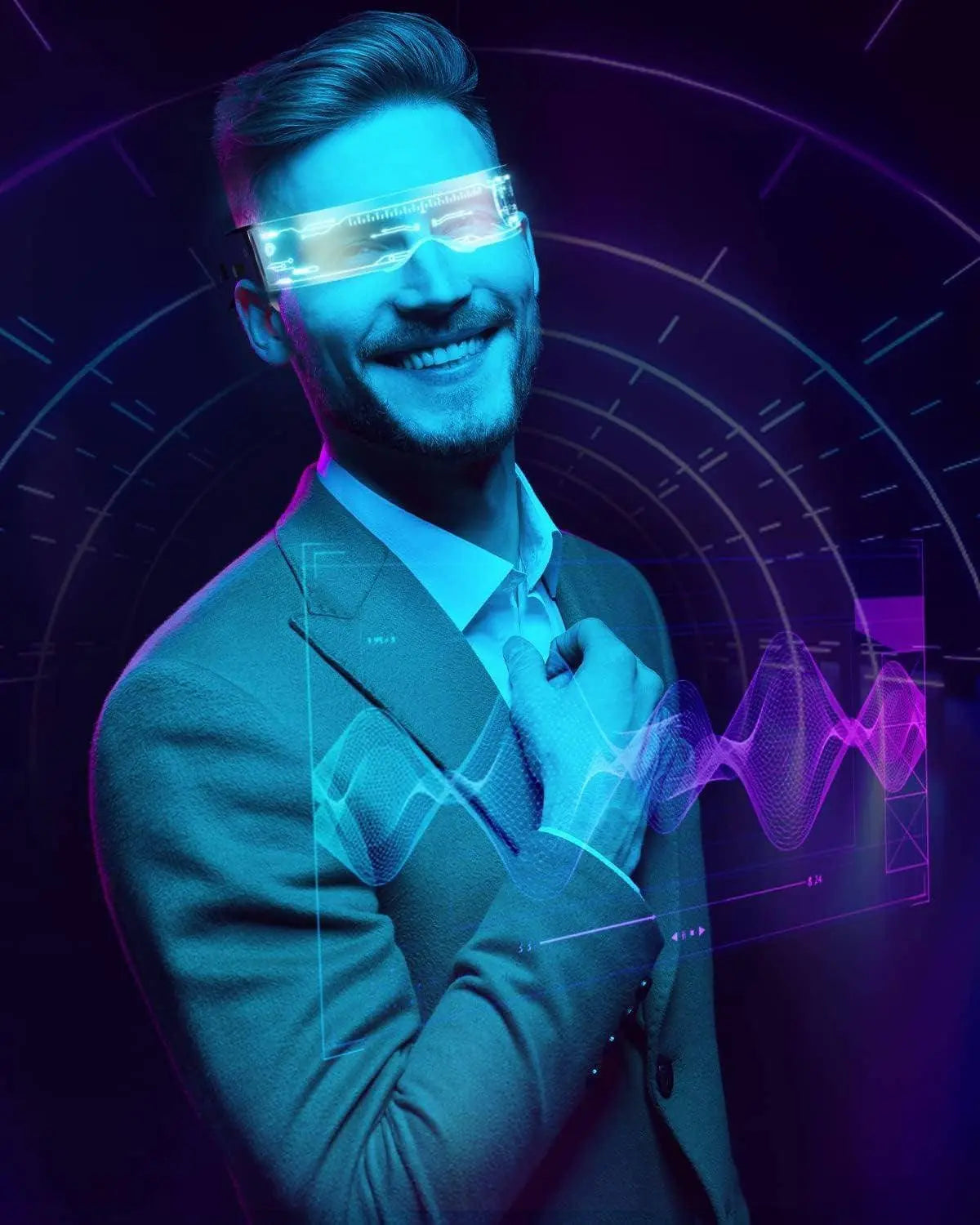 Cyberpunk LED Glasses Party Glow Visor LED Glasses - SS69