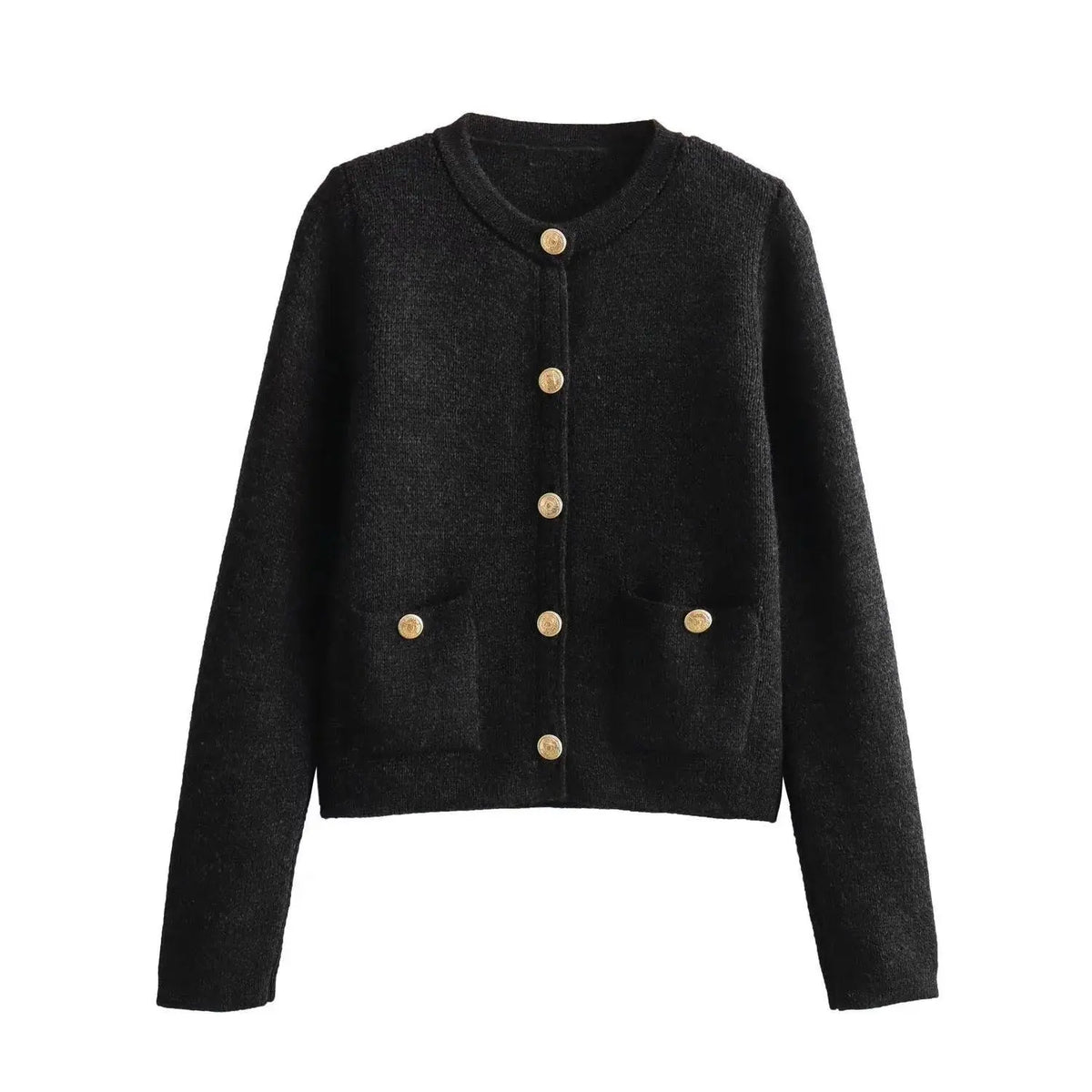 DEEABAE  High Quality Women's Winter Sweater  Button-decorated Pocket Knitwear Sweater Cardigan For Women Korean Popular Clothes SS69 48.69 black / L