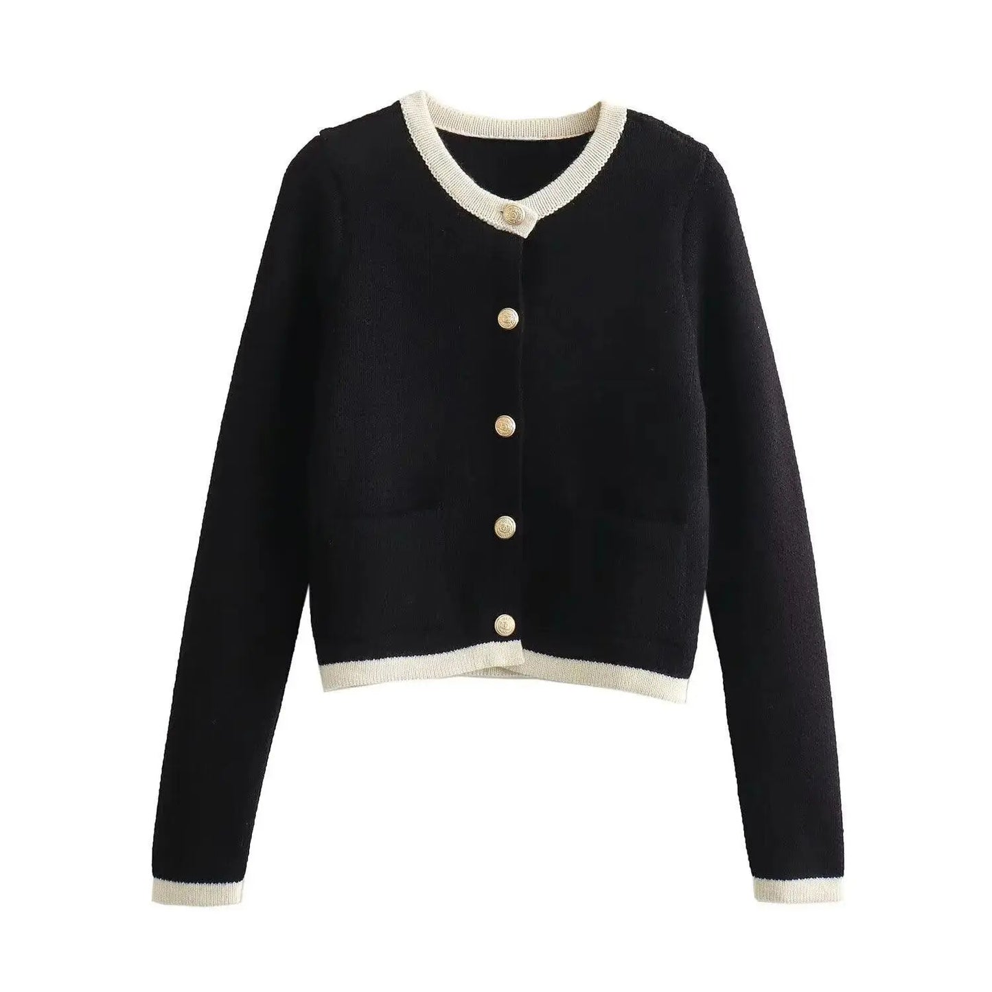 DEEABAE  High Quality Women's Winter Sweater  Button-decorated Pocket Knitwear Sweater Cardigan For Women Korean Popular Clothes SS69 47.69 White spelling / M