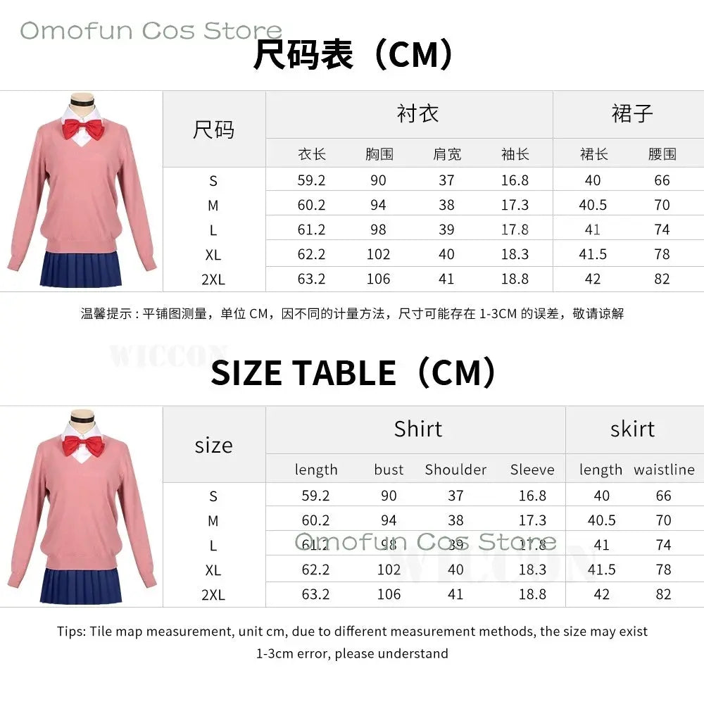 Dandadan Momo Ayase Cosplay Costume Wig Anime School JK Uniform Earrings Pink Sweater Skirt Halloween Party Women Roleplay Sets SS69